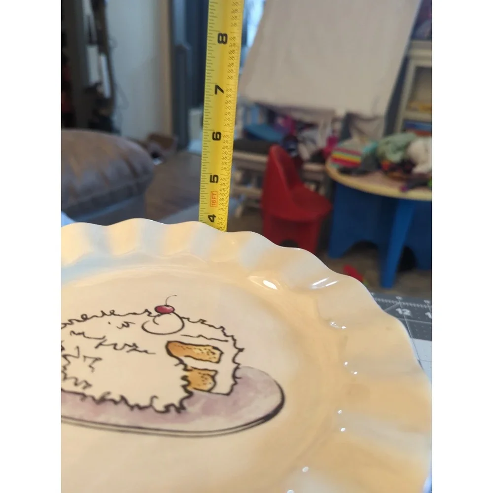 The White Barn Candle Co Ceramic Pedestal Cake Dish Candle Plate Birthday Ruffle